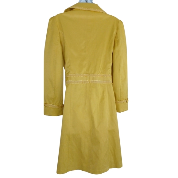 Darling Yellow Belted Trench Pea Coat Large - Picture 3 of 3